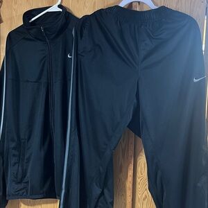 Nike Men's Large Black Performance Track  Jacket and Pants